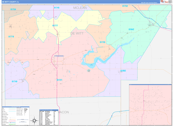 De Witt County Digital Map Color Cast Style